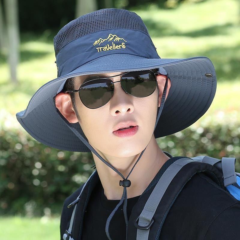 Fisherman's Hat Men's Summer Outdoor Fishing Sun Protection Sunshade UV Protection Big Hat Brim Thin Breathable Sun Hat
