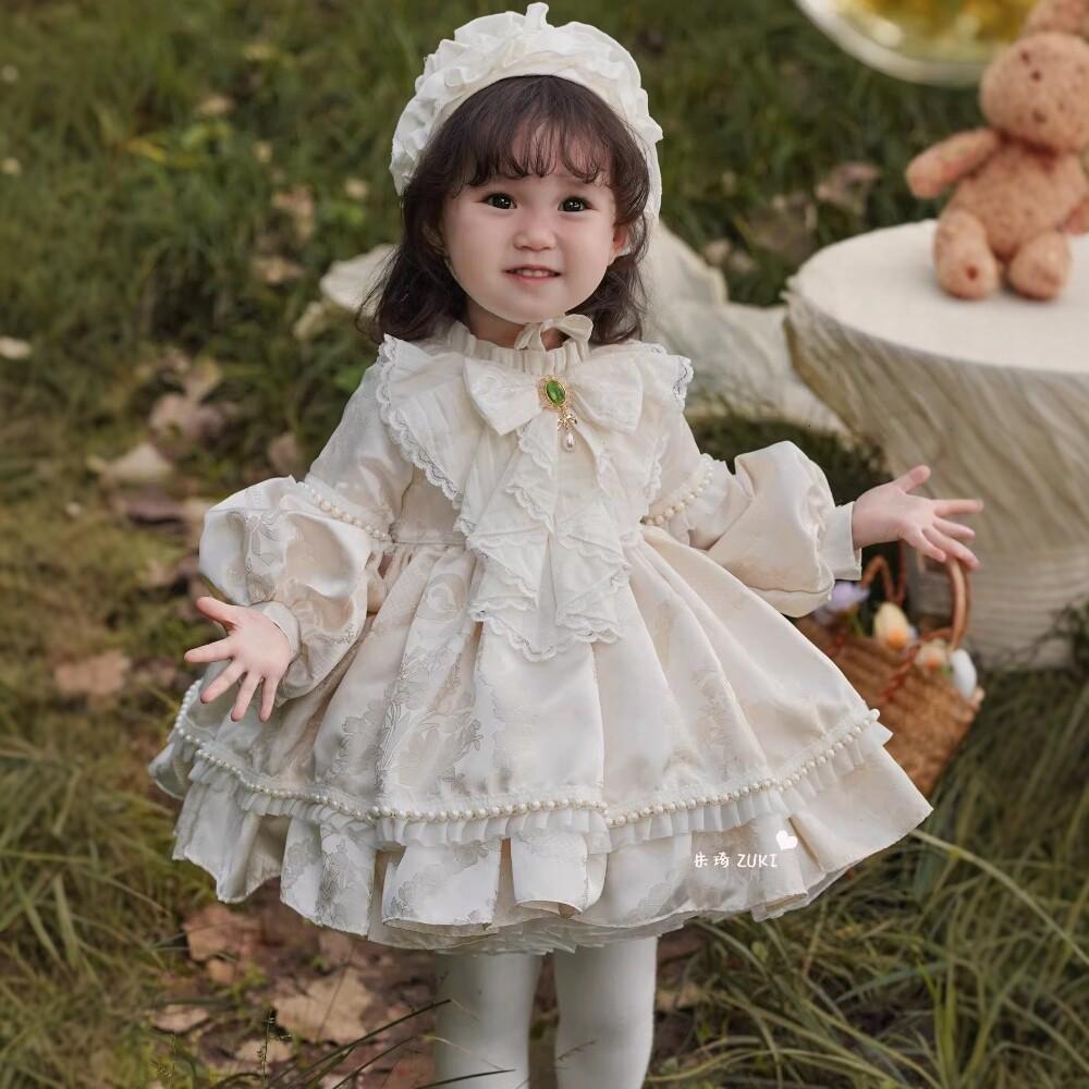 Girls' Lolita Dress, New Spring and Autumn Princess Dress, Baby Birthday Dress, Stylish Puffy Skirt, Cute Baby Clothes