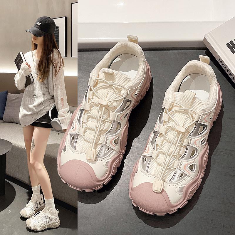 Women's Dad Shoes 2026 Spring New Style Ugly-Cute Casual Shoes Outdoor Hiking Thick-Soled Height-Increasing Lightweight Sports Hiking Shoes