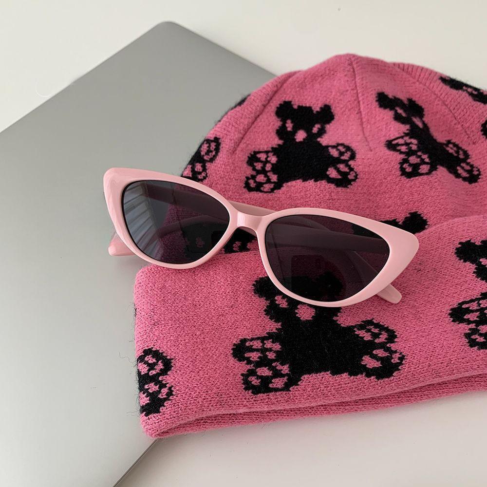 Korean Ins Niche High-End Retro Versatile Cat-Eye Pink Sunglasses Women's Sun Protection Face-Showing Small Frame Sunglasses