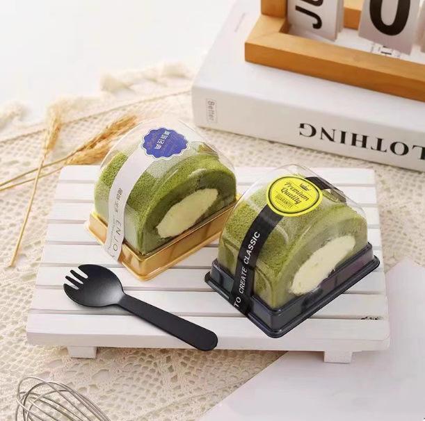 Cake Roll Box Disposable Packaging Box Swiss Roll Tiger Skin Roll Box Semi-Circular Pancake Box Baking Pastry Packaging Box