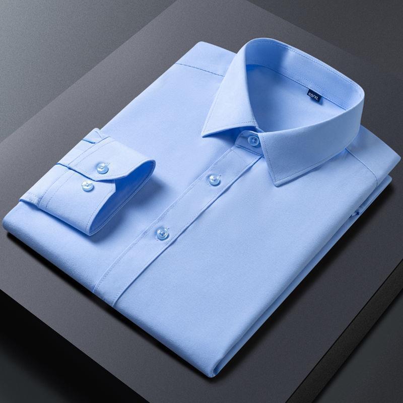 Clearance to pick up spring and autumn blue groomsman shirt men's business formal work professional shirt long sleeve overalls inch