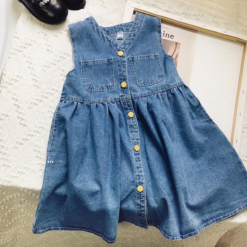 Girls' Denim Skirt and Vest Dress 2026 Autumn Baby Girl Shirt and Suspender Skirt Two-Piece Dress Children's Spring Outfit