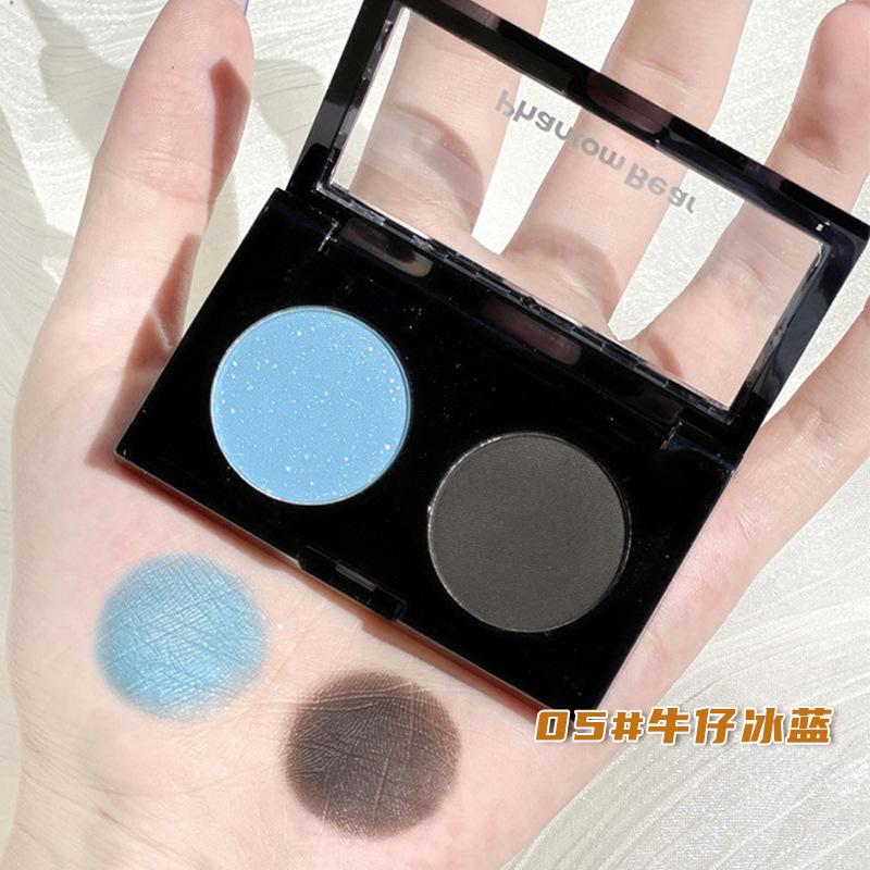 Phantom Bear Double Color Eyeshadow Daily Light Makeup Black Powder Barbie Eyeshadow Cement Eyeshadow Plate Advanced Sense Pure Desire