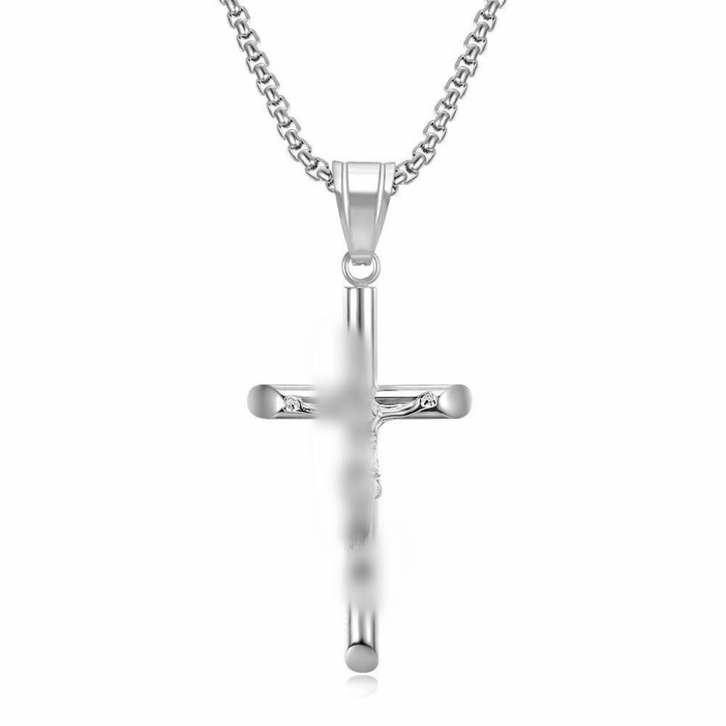 European and American Style Cross Pendant Necklace, Niche High-End Stainless Steel Gold-Plated Luxury Jewelry from Yiwu