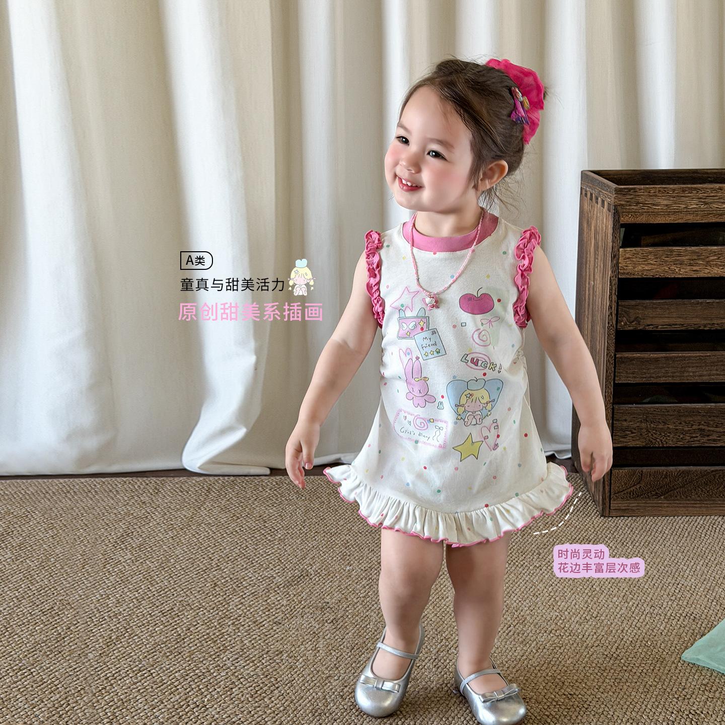 Zhe Li Children's Clothing Girls' Dress Summer Thin Style 2026 Casual Children's Tank Dress Class a Baby Girl Dress