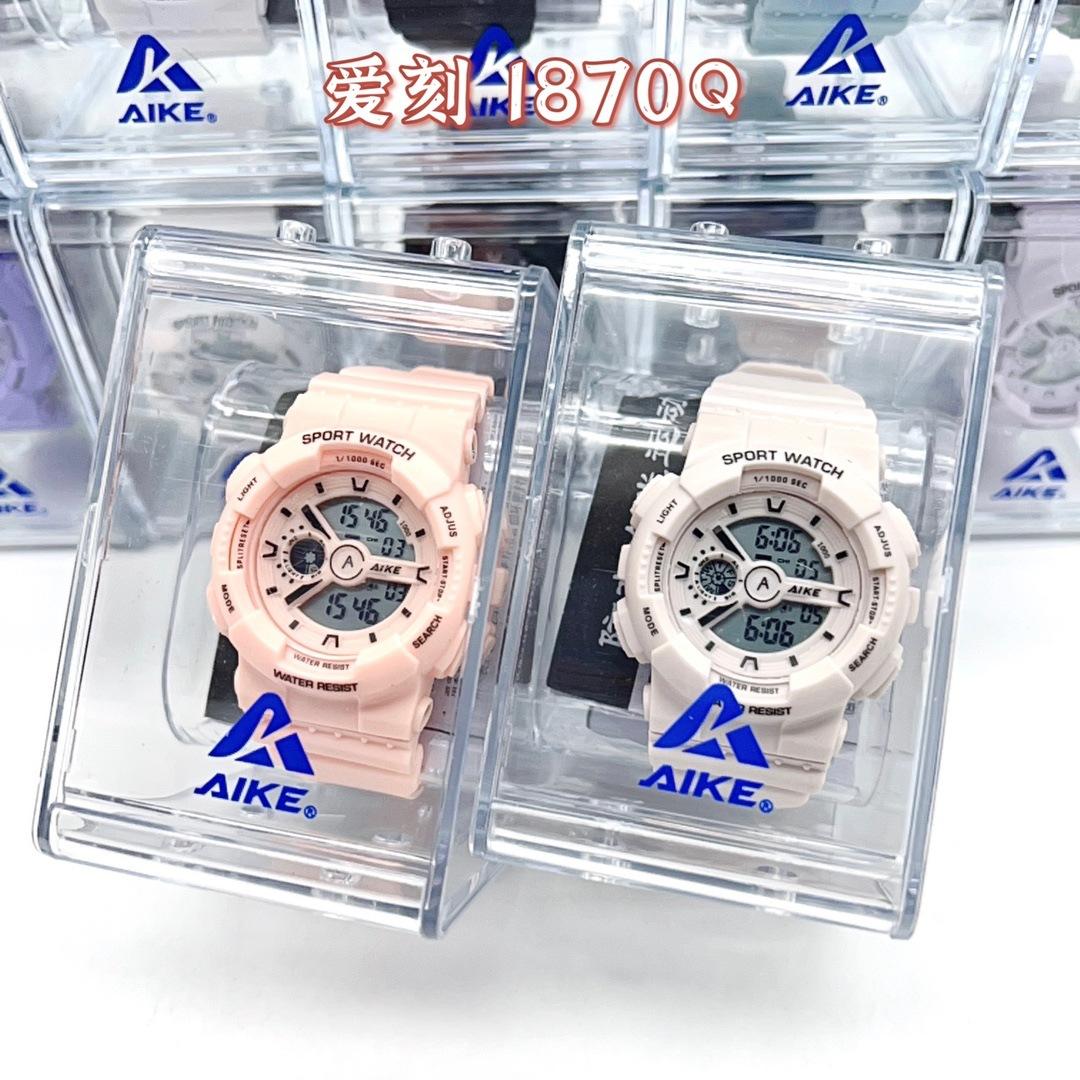 Love engraved AIKE electronic watch multi-function sports watch for teenagers and students fashion Macaron color watch