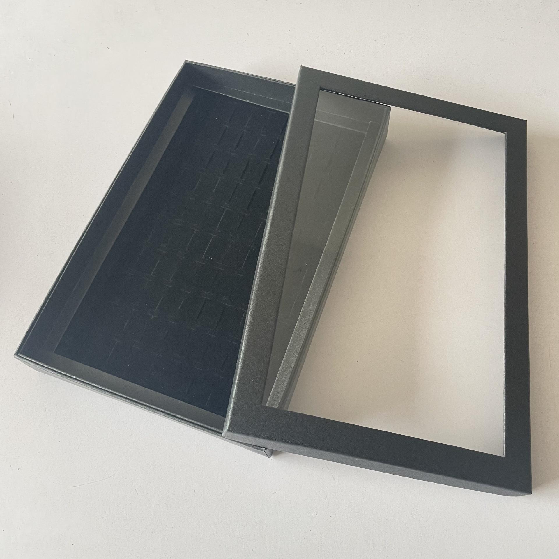 in stock 100 hole ring box ear nail plate with lid jewelry display box jewelry box carton wholesale