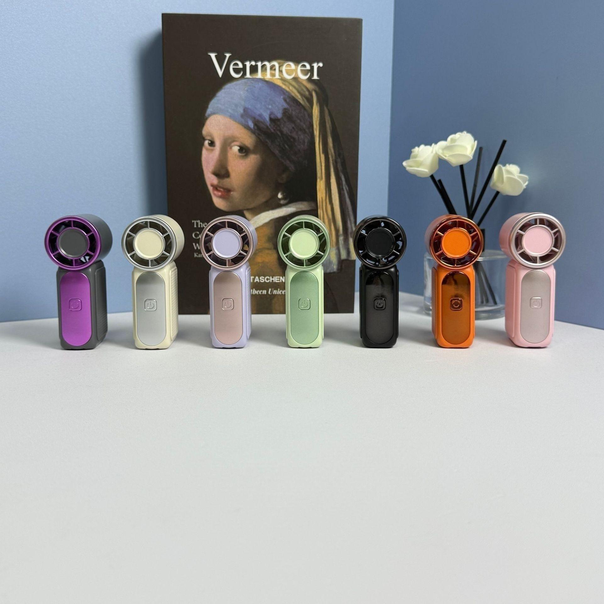 Cross-border high-speed handheld mini fan, outdoor portable USB rechargeable, 100-speed high-rotation digital display X688 fan