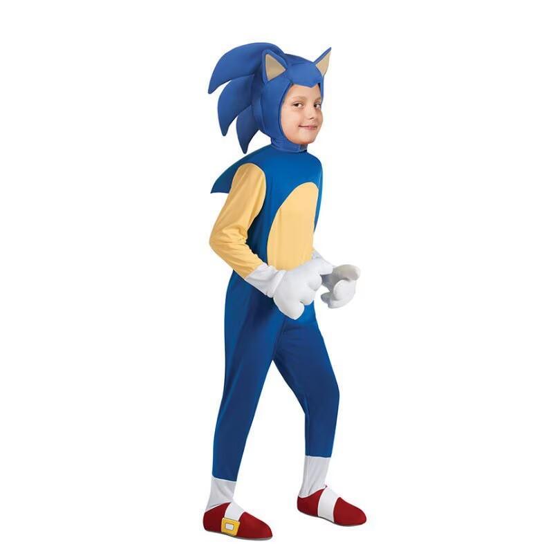 Children's Sonic the Hedgehog Cosplay Costume Sonic Kid Performance Outfit Anime Role-Playing Jumpsuit Halloween