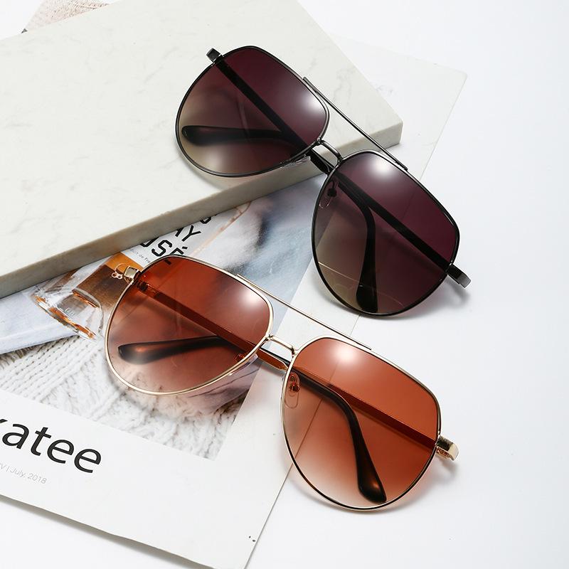 Double-Beam Large-Frame Sunglasses for Men and Women, Metal Full-Frame Sunshade Glasses, Sun Protection, Uv380 Protection