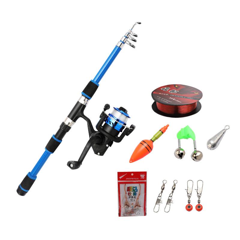 Foreign Trade Ultra-Hard Sea Rod Set, Portable Sea Rod, Long-Distance Casting Rod, Fiberglass Sea Rod, Wholesale Complete Set of Fishing Rods