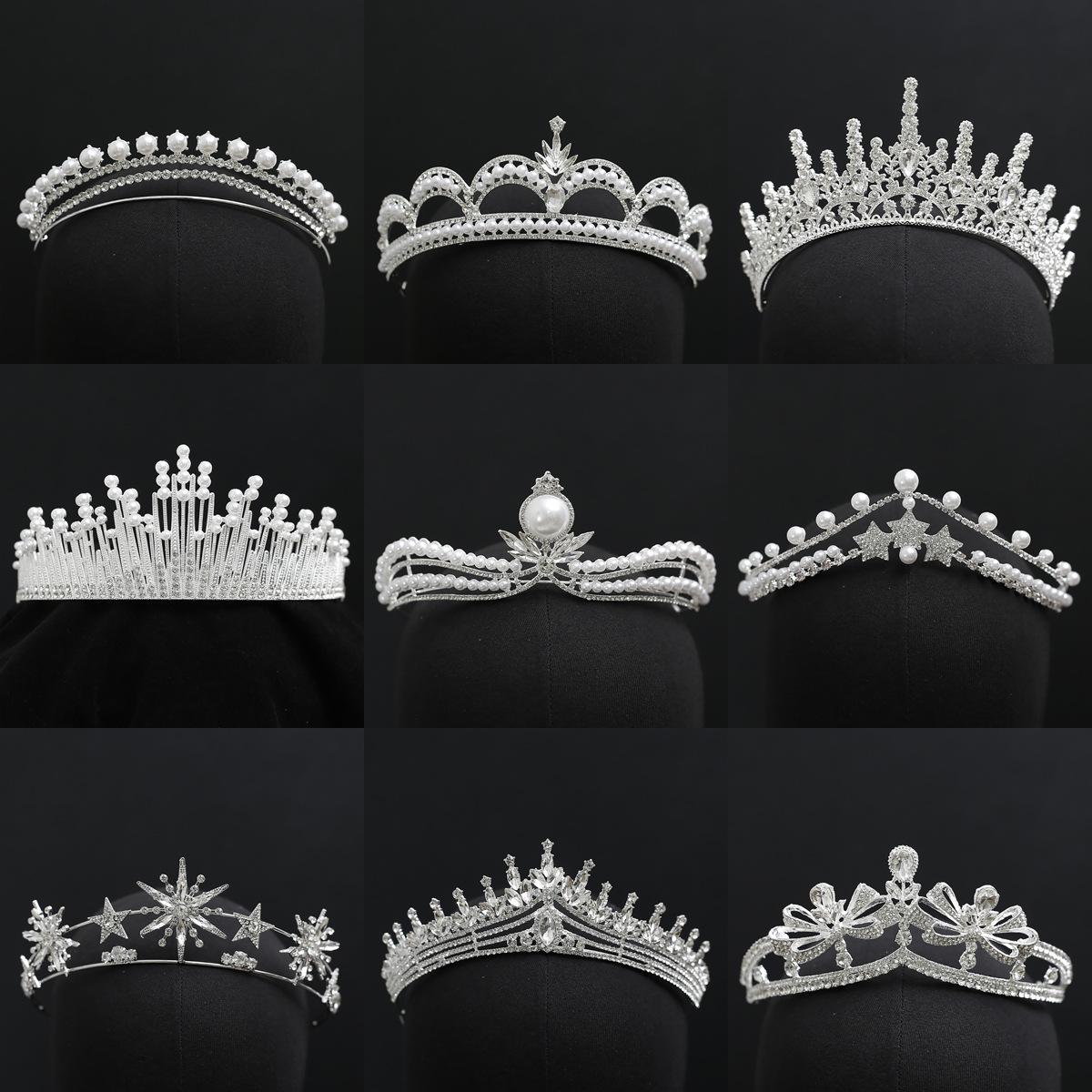 Crown Tiara Bride High Sense Rhinestone Crown Luxury Wedding Dress Crown Birthday Dinner Crown Tiara