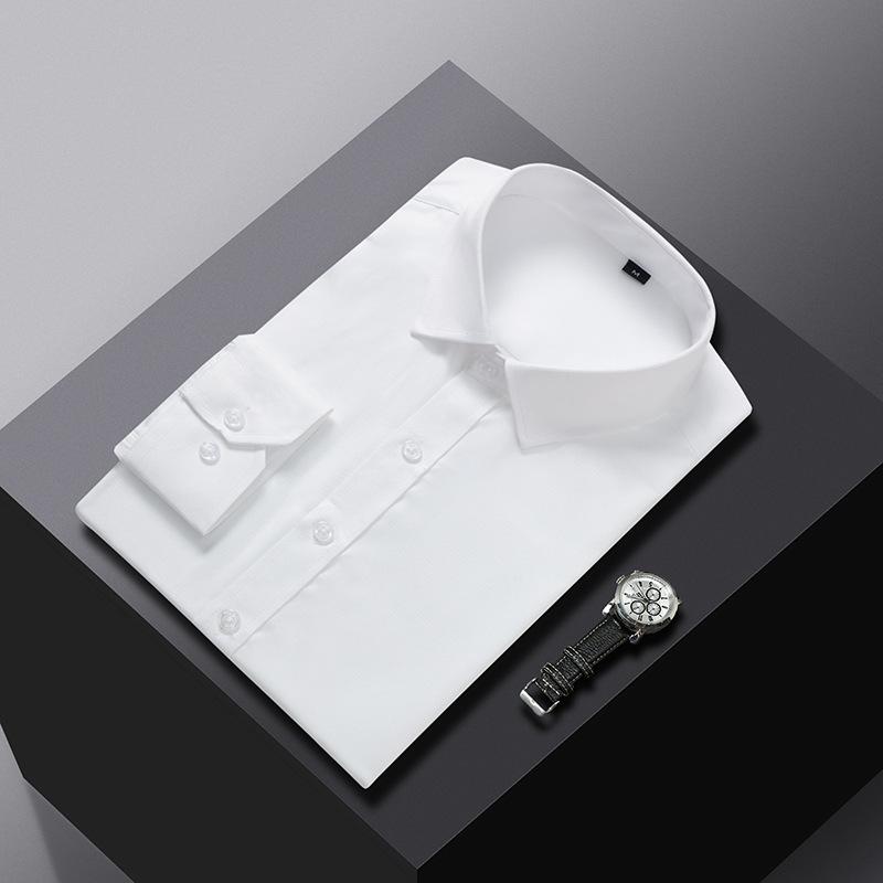 Spring New Men's Shirt Solid Color Professional Top Long Sleeve Trendy Simple Fashion Jacket Men's Business Slim Fit