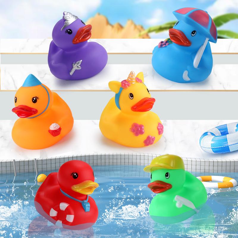 Children's Vinyl Yellow Duck Pinch Call Vocal Toys Infant Baby Swimming Bathing Water Duck Wholesale