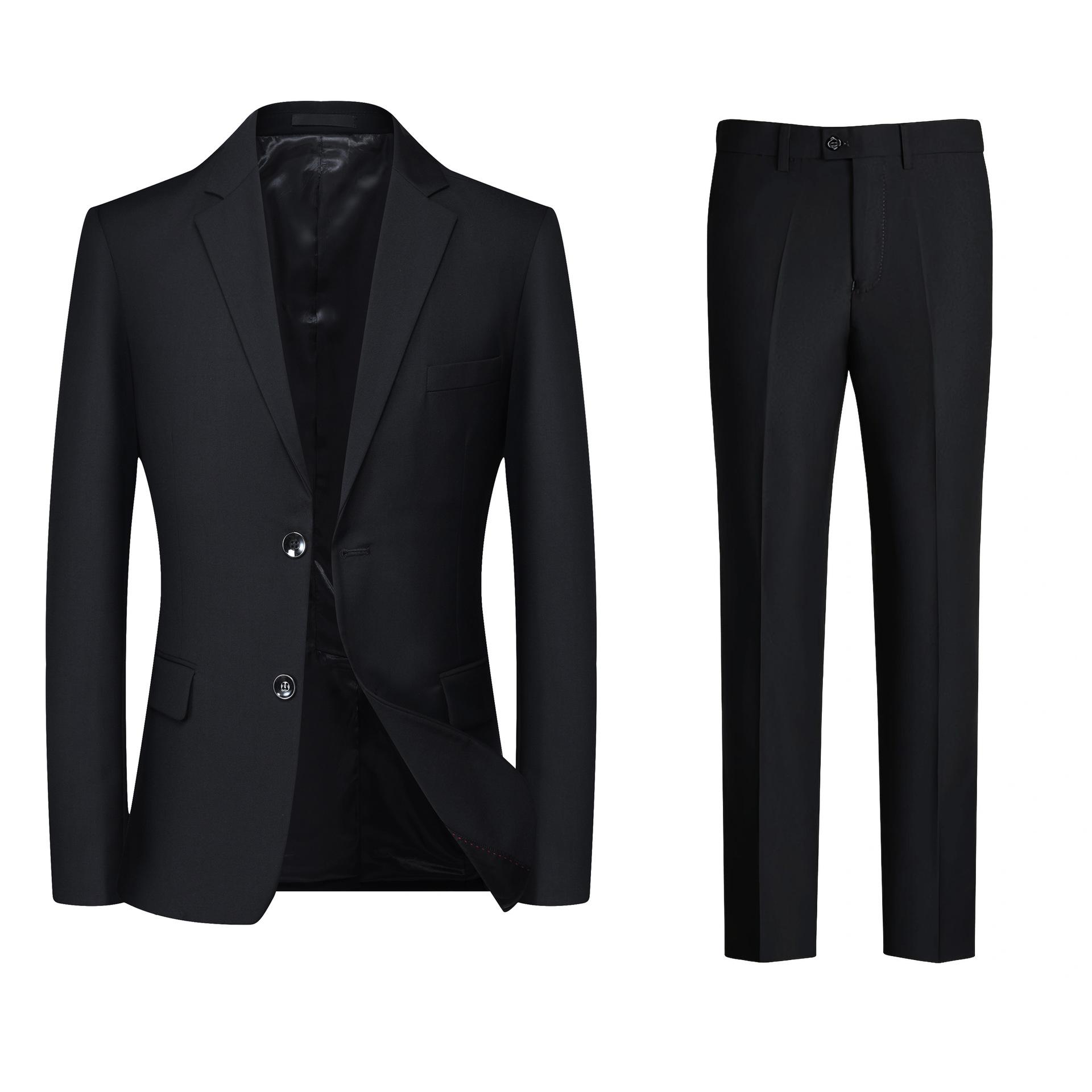 Spring and Autumn Men's Suit Two-Piece Set for Weddings, Plus-Size Men's Formal Suit, Loose Fit Large Size