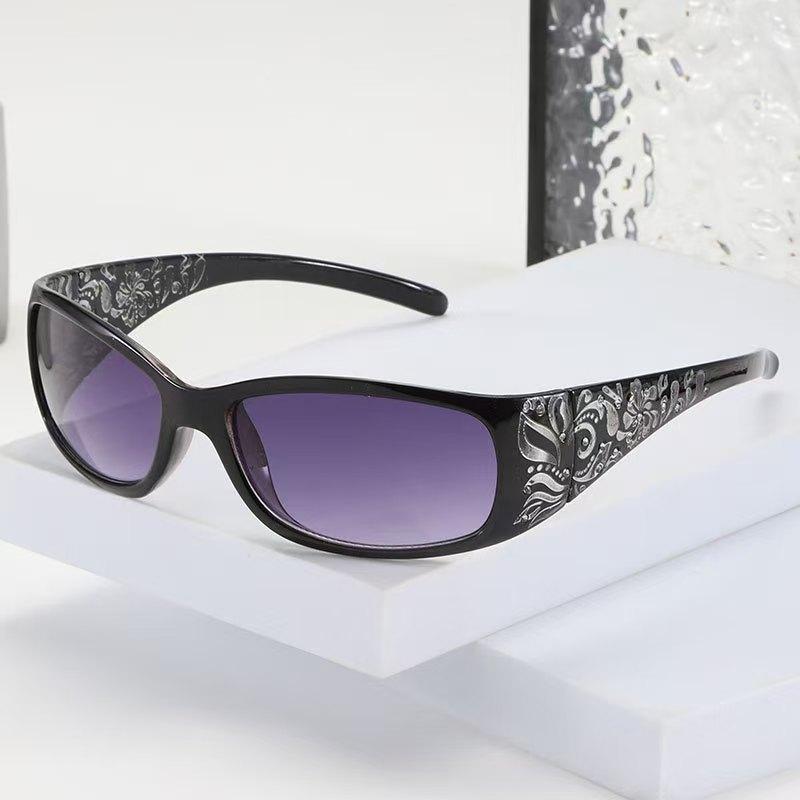 2025 Cross-Mirror New Style Sunglasses Printed with Laser Diamonds High-End Sunglasses for Women European and American Outdoor Uv Protection