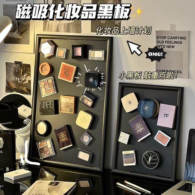 Magnetic Blackboard Cosmetics Storage Blackboard Wall Magnetic Blackboard Wall Refrigerator Magnet Display Board Rack Storage Rack Makeup Wall