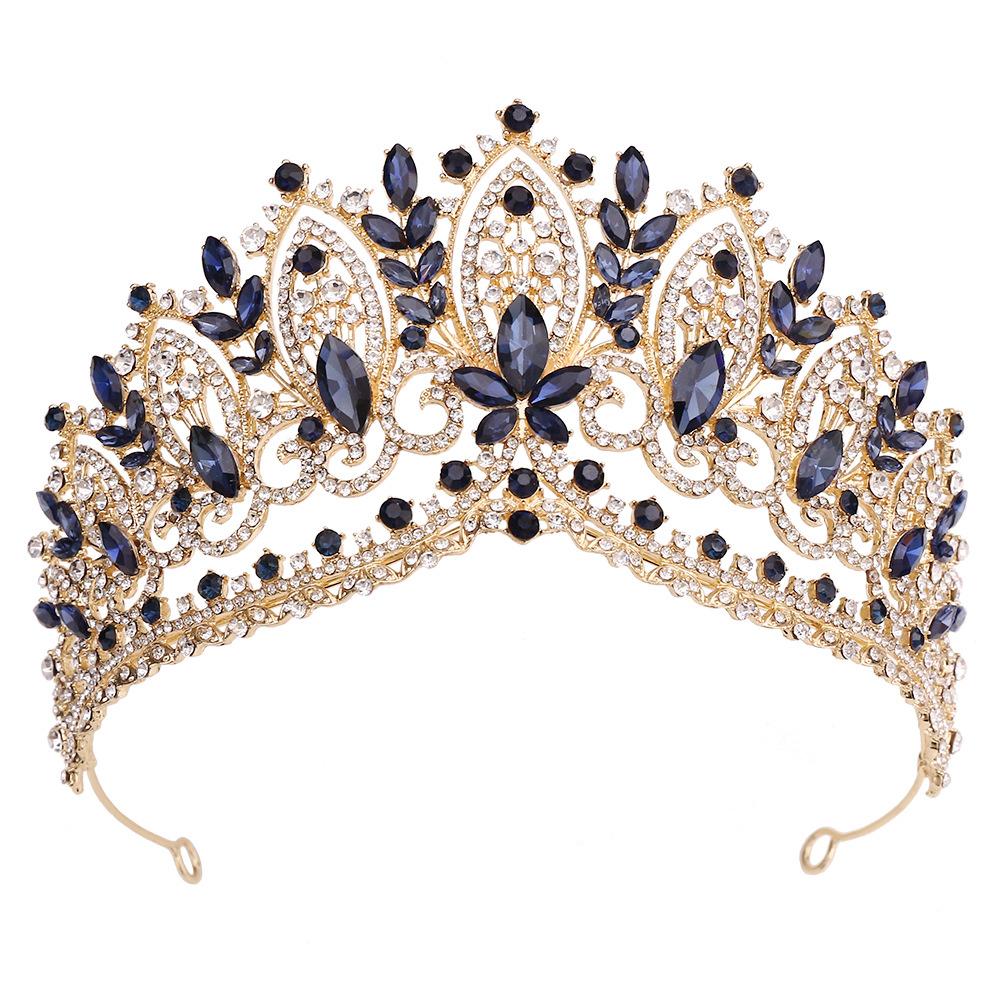 European and American Bridal Red Rhinestone Crown Alloy Princess Birthday Crown Bridal Wedding Headpiece Wedding Dress Accessory