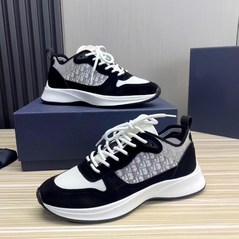 Vintage Embroidery European Style B25 Trendy Letter Design Low-Top Casual Men's Shoes Thick-Soled Lace-Up Breathable Sneakers