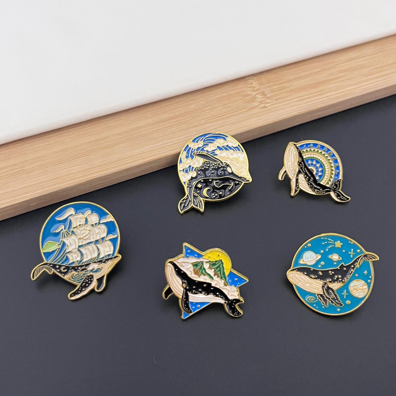 Whale Brooch, Whale Sound Has You Brooch, High-End Niche Design, Whale Metal Badge, Student Couple Brooch
