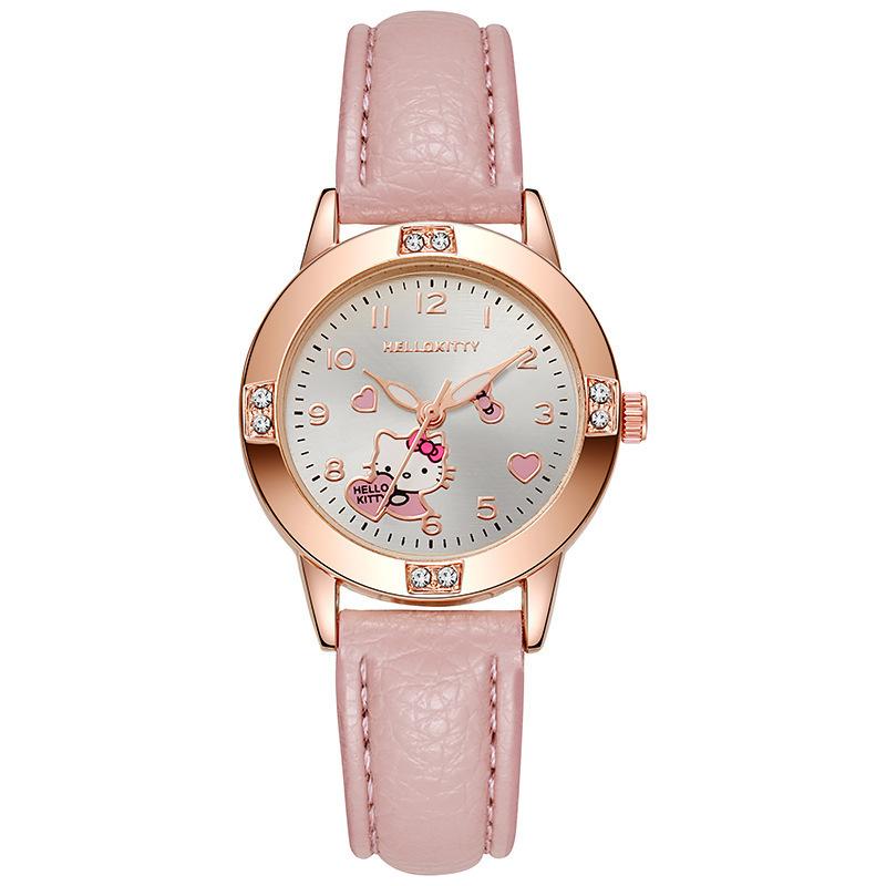 Rose Gold Diamond-Encrusted Leather Strap Watch, Middle School Student Watch, Women's Sanliou Quartz Watch, Cross-Border Watch Supply Wholesale