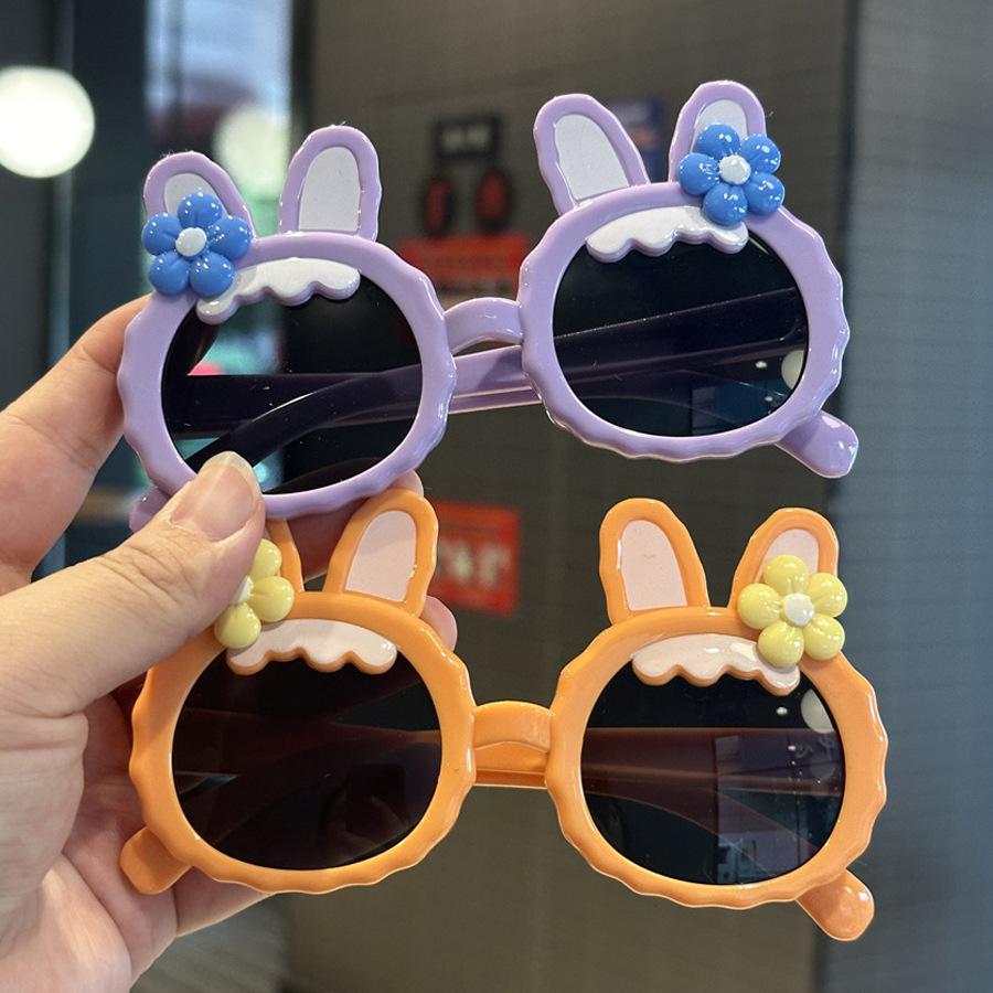 New Flower Bunny Children's Sunglasses Bow Girl Rabbit Ears Cute Sunglasses Small Flower Photo Glasses