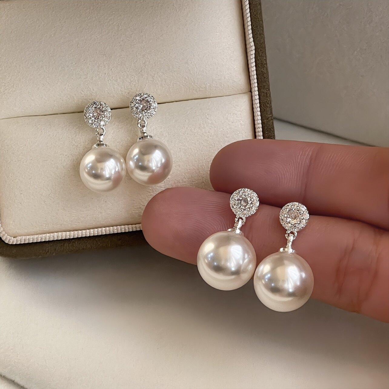 Windsor Shijia Pearl Earrings, Mosquito Coil Clip-On Earrings, Elegant and Luxurious Earrings, Niche Pearl Stud Earrings for Women