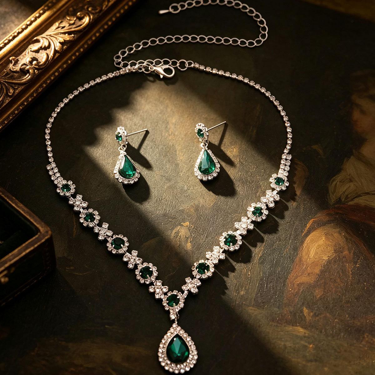 Cross-Border Hot-Selling European and American Styles, Dazzling Rhinestone Wedding Dresses, Bridal Accessories, Exquisite Jewelry Wholesale