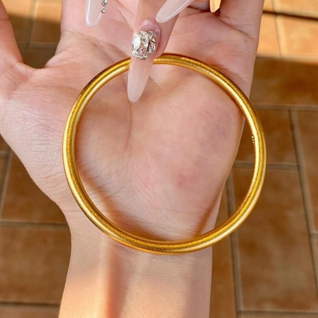Gold shop same style ancient law inheritance solid bracelet women's sand gold matte ring bracelet wedding bracelet for girlfriend