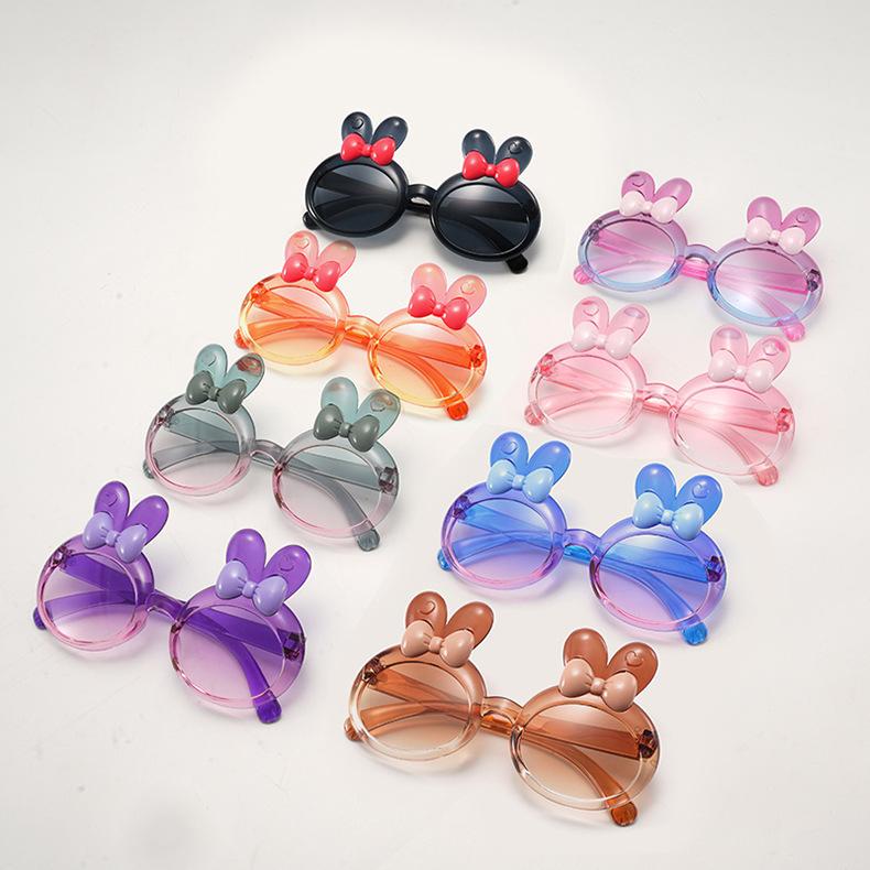 2026 New Children's Kt Rabbit Sunglasses One-Piece Kids Sunshade Glasses Cute Bow Baby Sunglasses