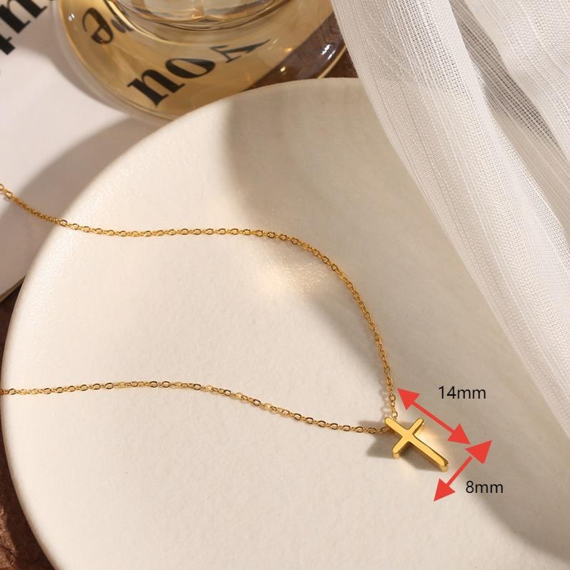 Full Titanium Steel Cross-Border Popular European and American Style Cross Fashion Necklace Simple Niche High-End Accessories Factory Price
