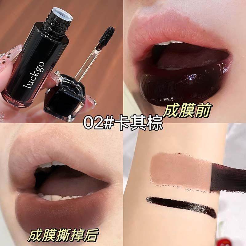 LUCKGO Peel-Off Lip Glaze Long-Lasting Matte Korean Style Waterproof and Sweat-Proof Peel-Off Lip Glaze for Students Domestic Makeup