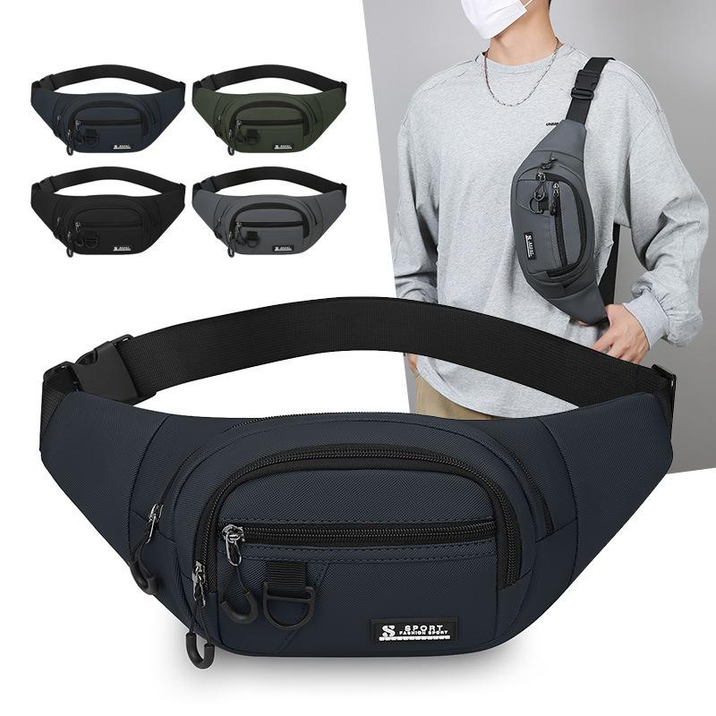New Men's Outdoor Sports Waist Bag Commuting Lightweight Shoulder Crossbody Bag Multi-Layer Large Capacity Storage Wholesale Chest Bag