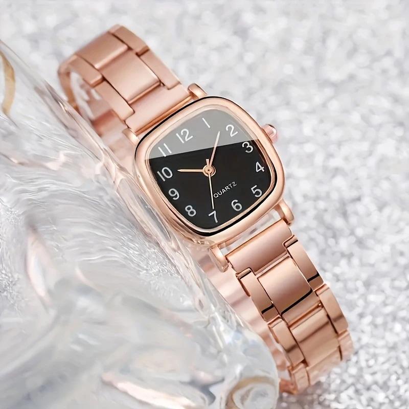 Factory Direct Sales of Fashionable Steel Band Watches for Girls, High-End Quartz Watches, Simple and Fresh Ladies' Watches, Small Steel Band Watches