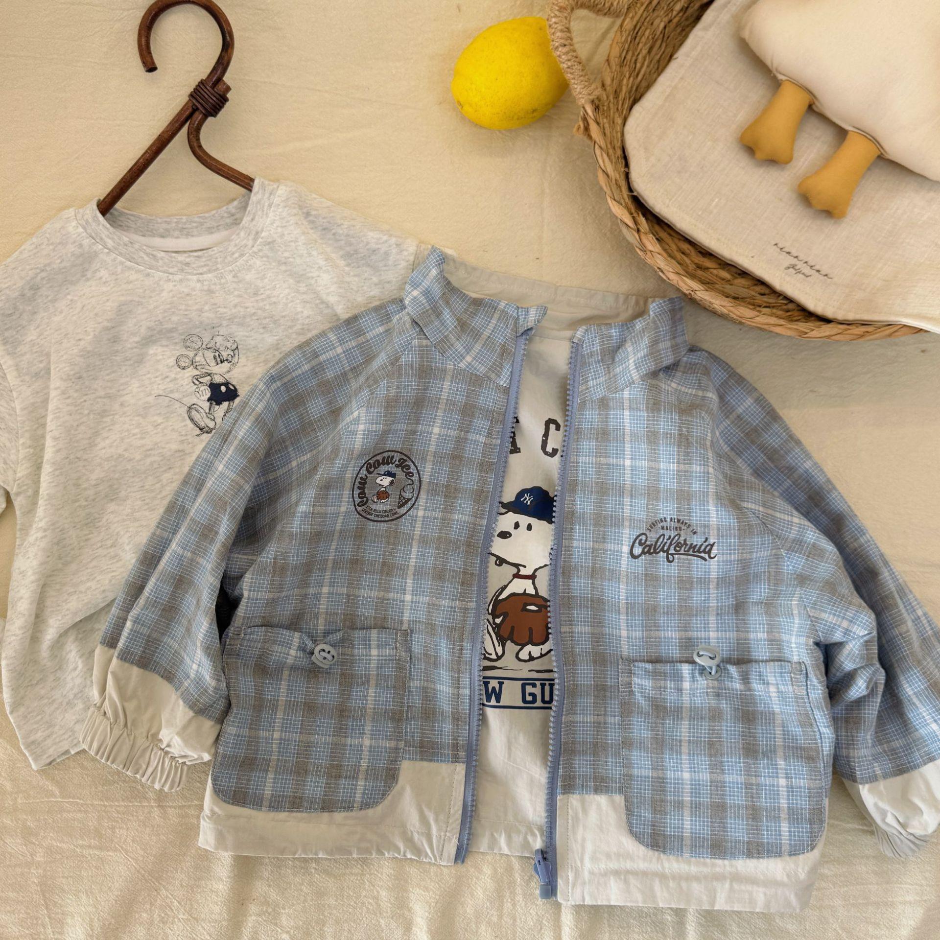 2026 New Children's Spring Clothing Snoopy Reversible Jacket Korean Style Casual Jacket Unisex Baby Versatile Top
