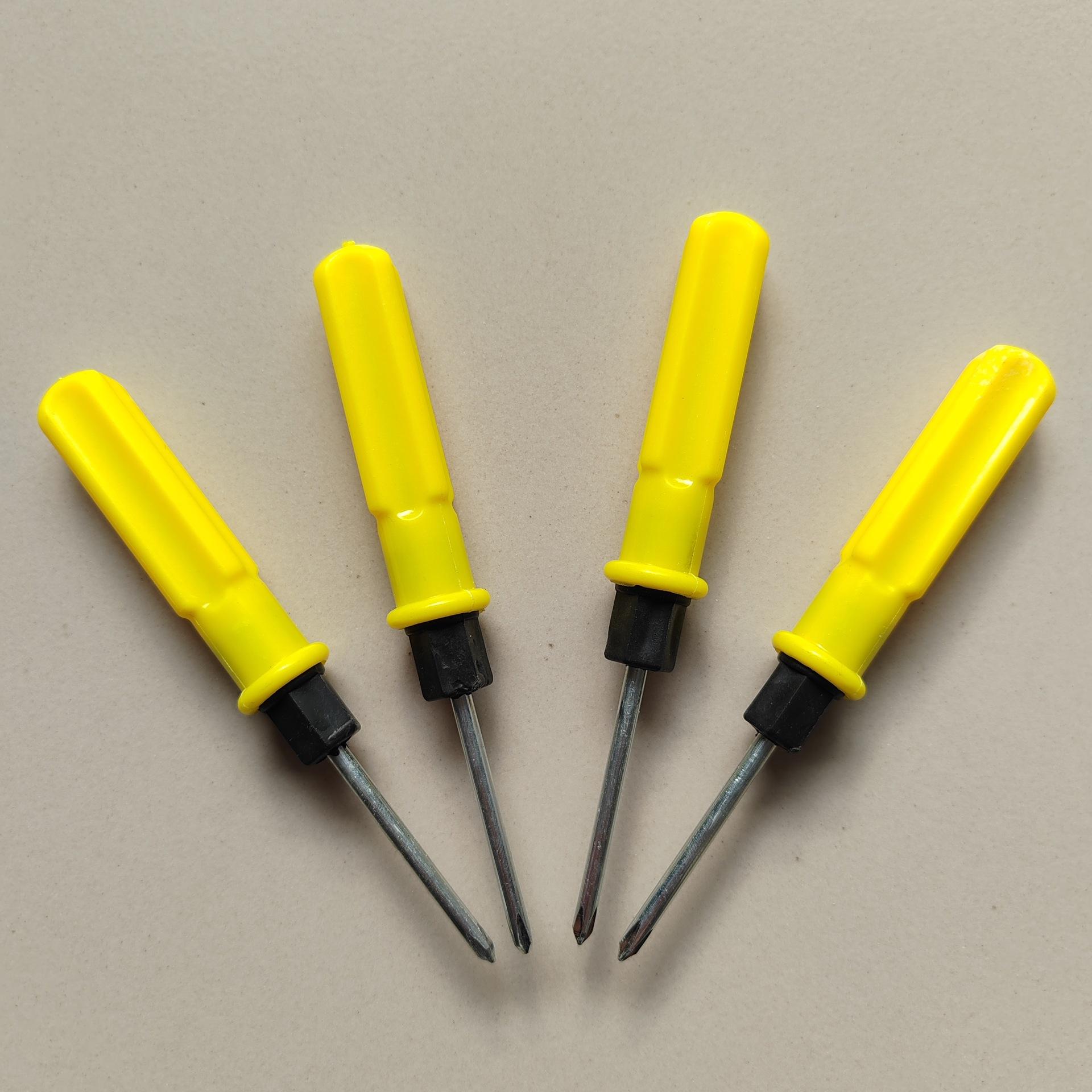 Manufacturer Wholesale Screwdriver 3inch 4inch Yellow Dual-Purpose Screwdriver Cross with Magnetic Driver Grenade Handle Cross Giveaway