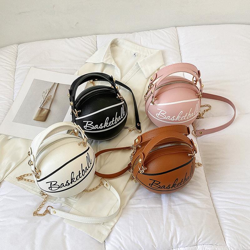 Letter Chain Personalized Basketball Bag 2024 New Fashion Korean Style Foreign Style Simple Women's Satchel Shoulder Bag