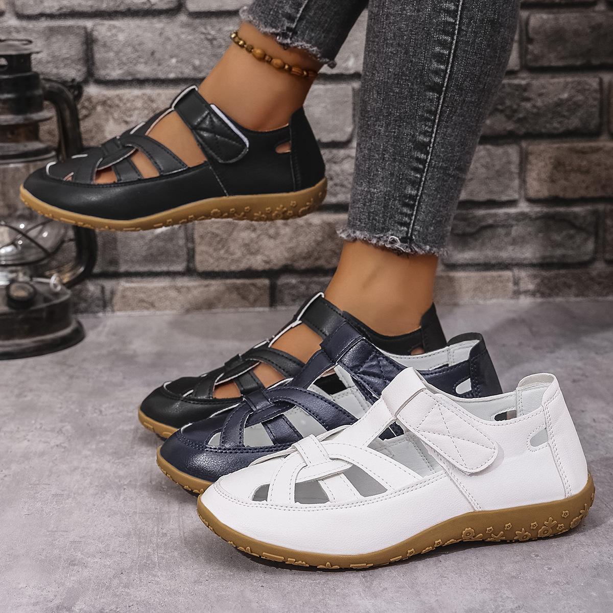 Foreign Trade Large Size Sandals for Women 2025 Summer New Women's Beach Sandals Fashionable Hollow Flat Wedge Sandals