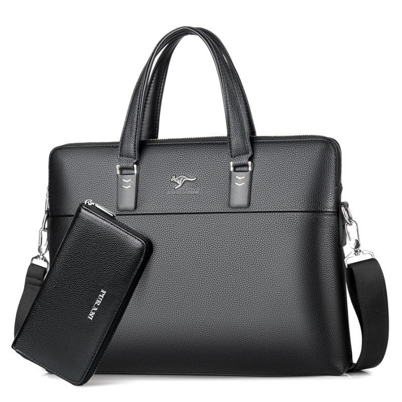 Factory wholesale horizontal briefcase large capacity waterproof business men's handbag in stock official computer bag cross-border