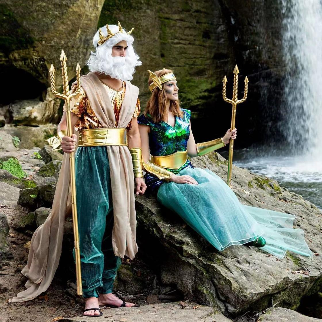 Neptune Costume Queen Halloween Costume Pharaoh Costume Cosplay Justice League Adult Men and Women Performance