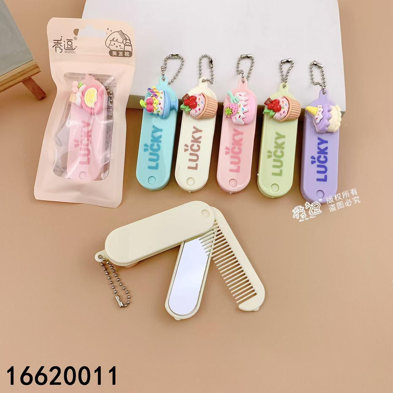 Love comb new show funny 2025 cartoon makeup mirror cute mirror wholesale portable simple hand-held small mirror