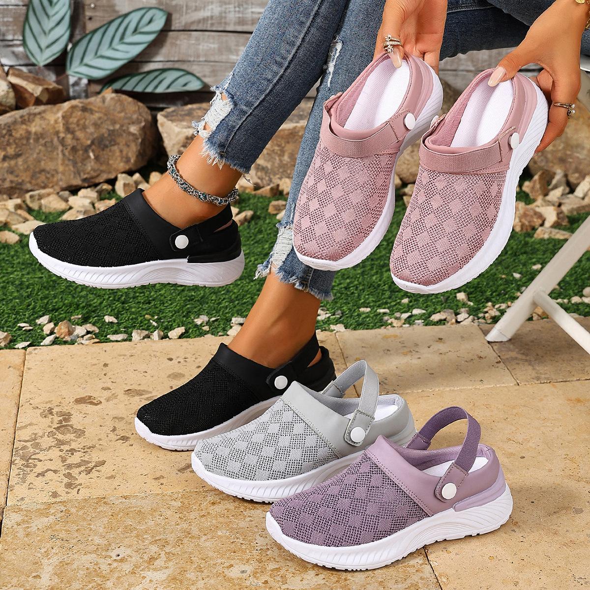 Summer Breathable Mesh Slip-On Women's Shoes with Soft Soles, Comfortable Mom Shoes, Cross-Border Casual Lazy Shoes