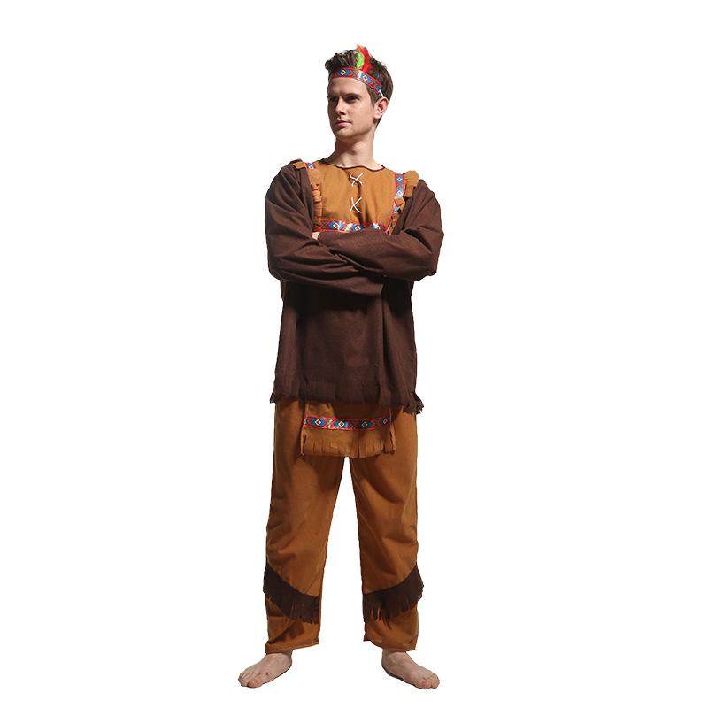 Adult Male Indian Costume Halloween cosplay Costume Masquerade cosplay Aboriginal Costume