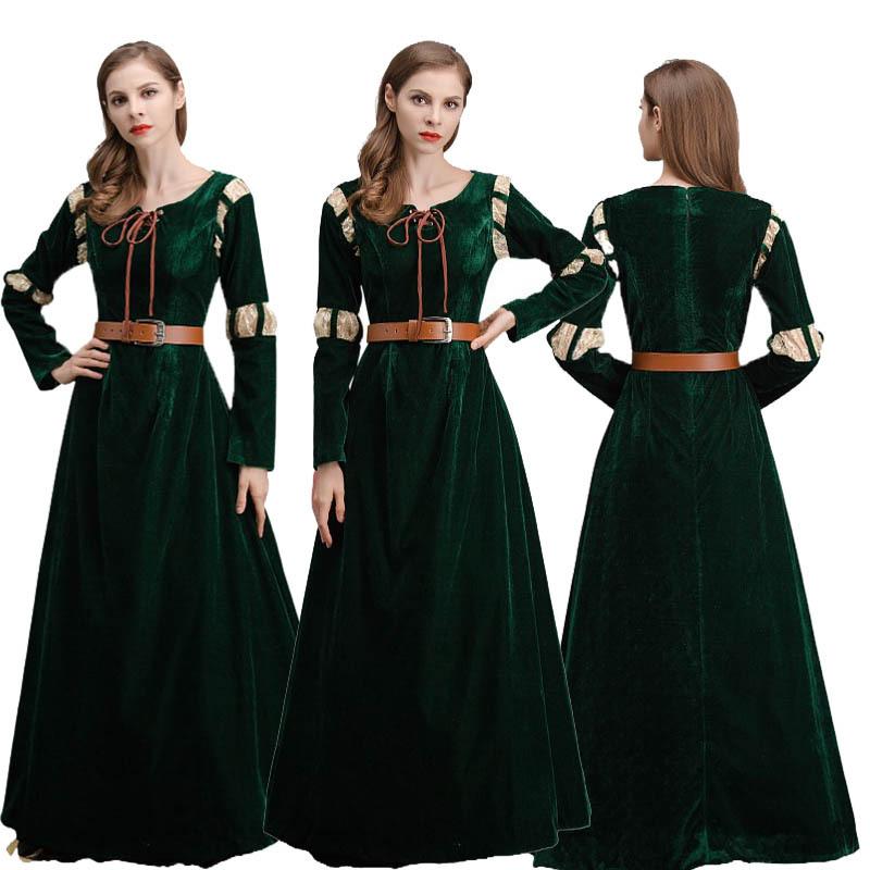 Halloween Costume Cosplay Brave Legend Character Melinda Cosplay Costume Green Palace Dress