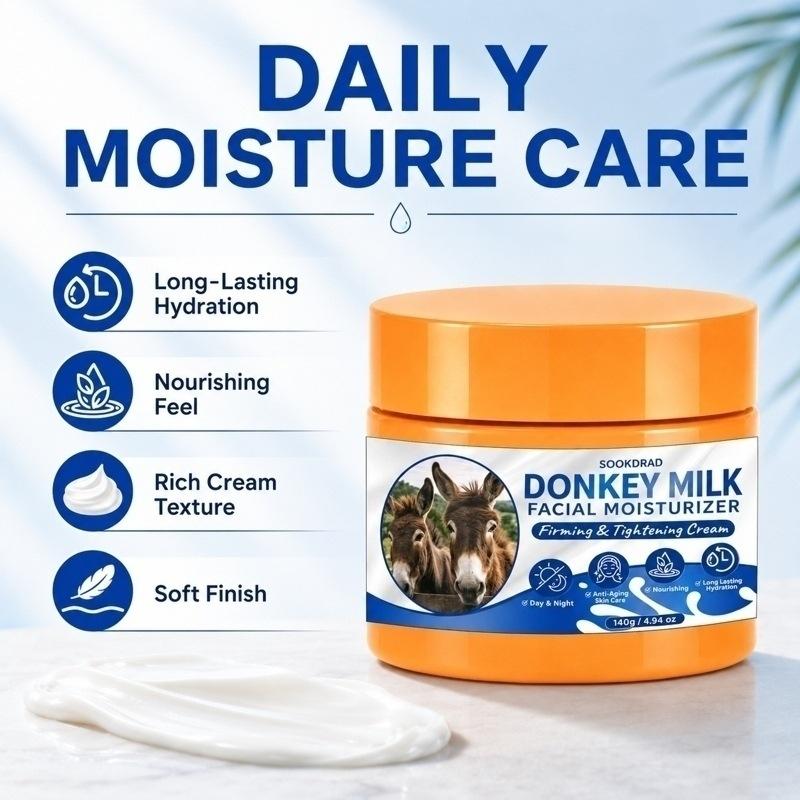 Cross-border donkey milk facial moisturizer, suitable for day and night use, nourishing, hydrating, firming, and smoothing, for facial skincare. TEMU