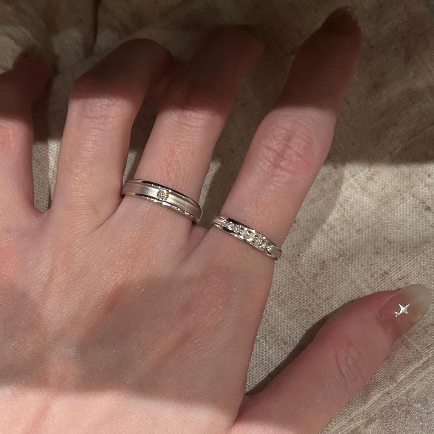 Niche Design Zircon Open-Ended Couple Rings for Women, Minimalist Style with a High-End Feel, Stackable Index Finger Rings, Light Luxury Ins-Style Rings