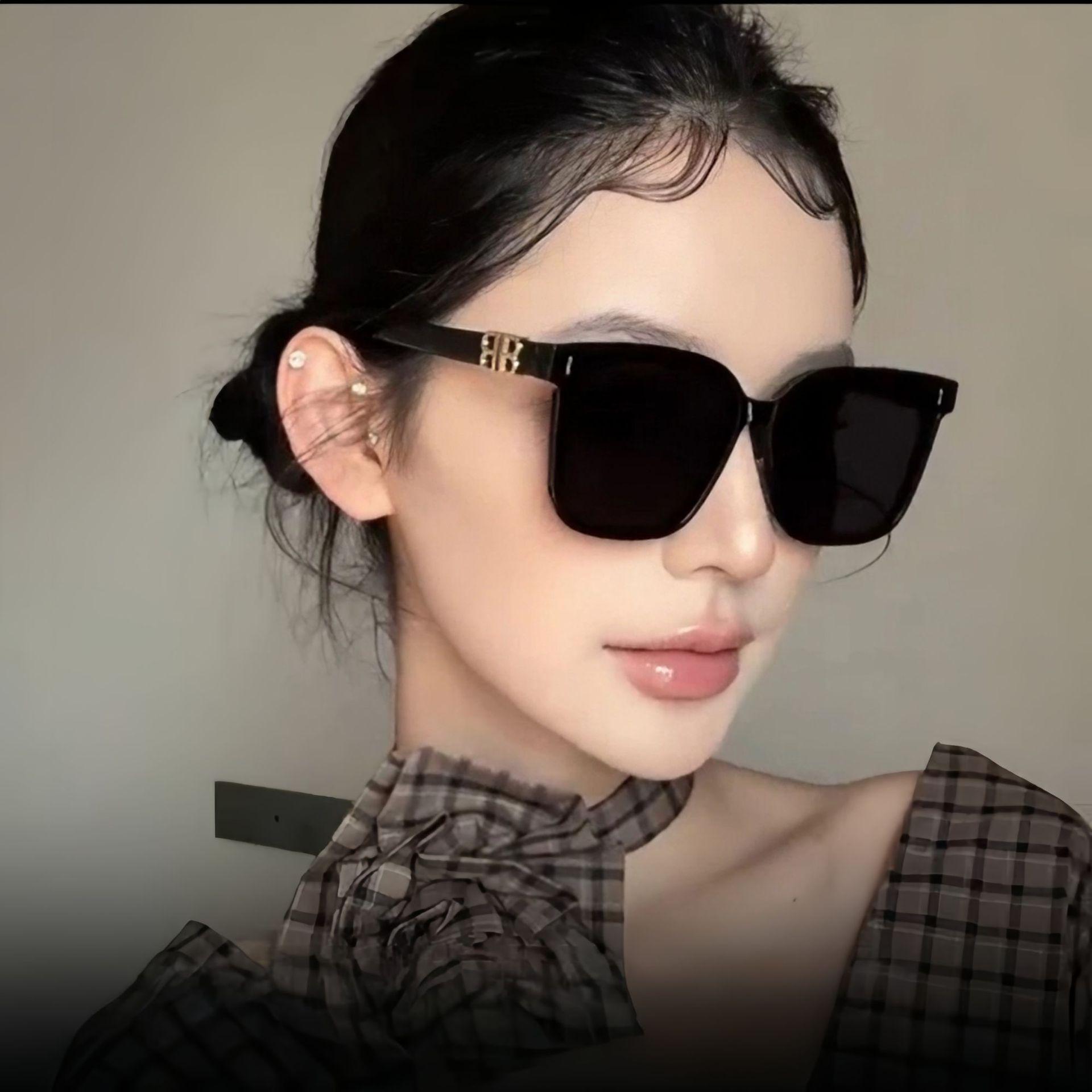 New Comfortable Silicone Nose Pare Design Large Frame Sunglasses High-grade Women's Sunscreen Sunglasses Men's Trendy Sunglasses