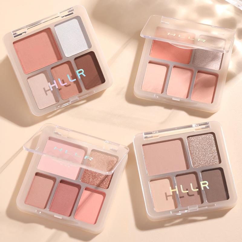 Helen Beauty Five-Color Eyeshadow Palette, Easy to Apply, Multi-Purpose, Enhances Eye Dimension, Brightens Earth Tones