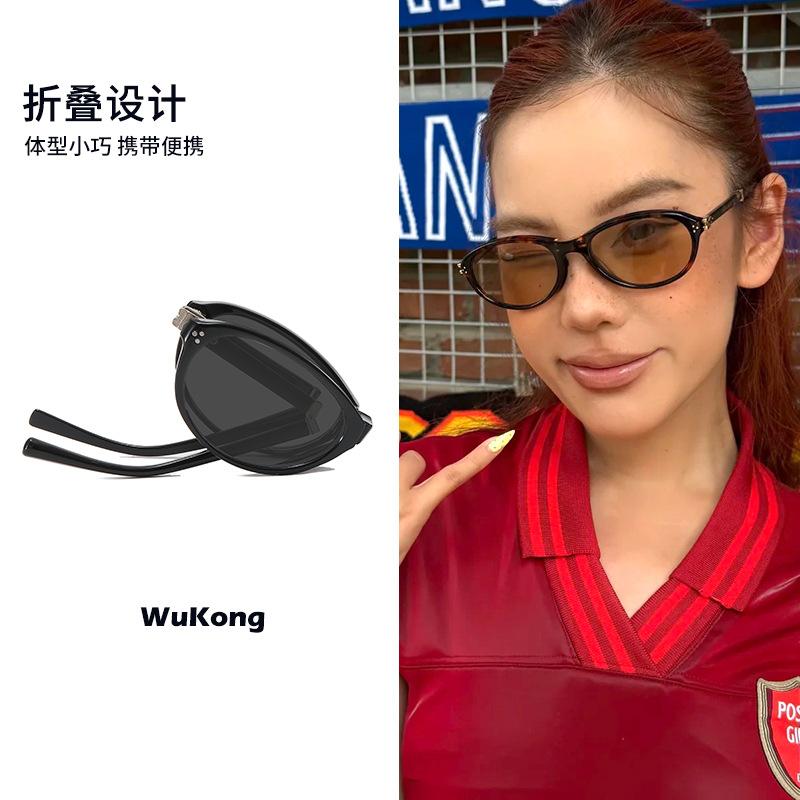 High-end GM foldable sunglasses for women, stylish and trendy oval driving sunglasses, 2026 new model